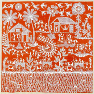 Traditional Warli Art Hand-Painted Tribal Wall Painting